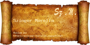 Szinger Morella névjegykártya
